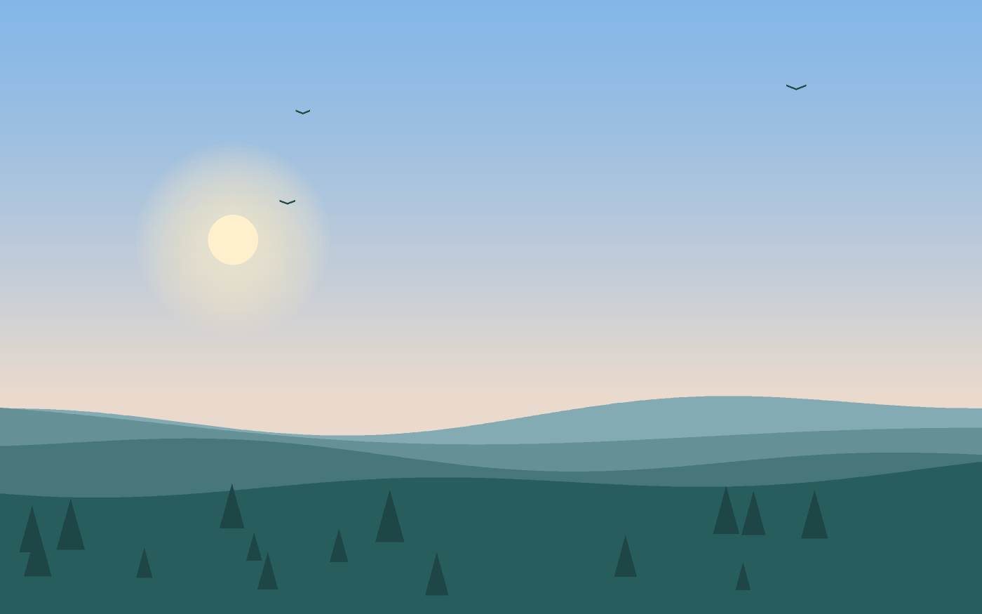 Ilustração de uma paisagem